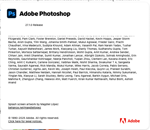 About box Photoshop