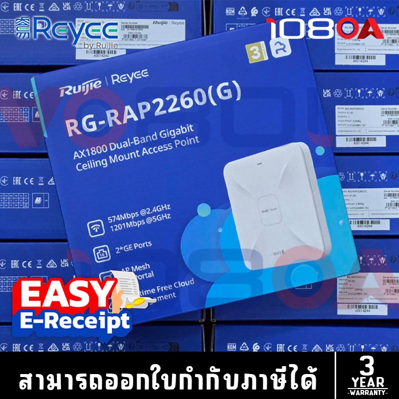 รีวิว RG-RAP2260 / RG-RAP62 / RG-RAP72 Ruijie Reyee Wi-Fi 6 Wireless Access Point Ceiling ศูนย์ไทย