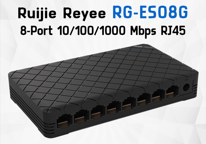 ภาพสินค้า RUIJIE 8-PORT รุ่น RG-ES08G Plastic Case Unmanaged Switches (สวิตซ์) ร้าน 108OA Online Shop