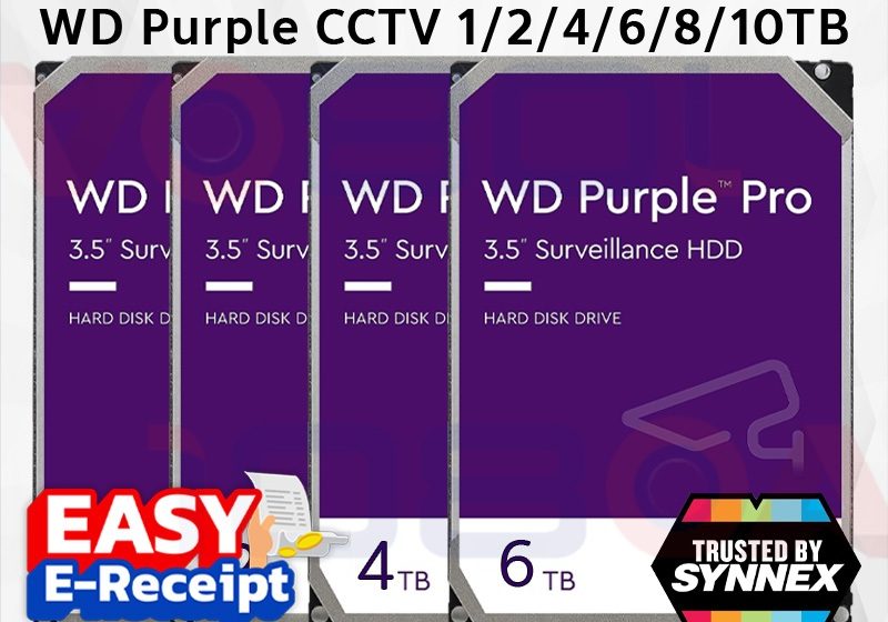 ภาพสินค้า WD PURPLE 1TB / 2TB / 4TB / 6TB / 14TB ประกัน Synnex 3 ปี ฮาร์ดดิสก์ กล้องวงจรปิด HDD CCTV ร้าน 108OA Online Shop