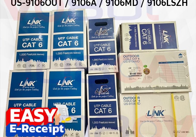 ภาพสินค้า US-9106LSZH 9106A 9106OUT 9106MD LINK 305m./box CAT6 Lan UTP CABLE indoor/outdoor cctv rj45 ร้าน 108OA Online Shop