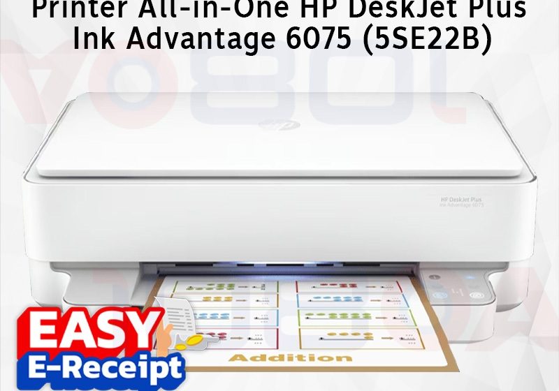 ภาพสินค้า HP Deskjet Plus ink Advantage 6075 All-in-one Printer 5SE22B ประกันศูนย์ 3 ปี ส่งด่วน By 108OA ร้าน 108OA Online Shop