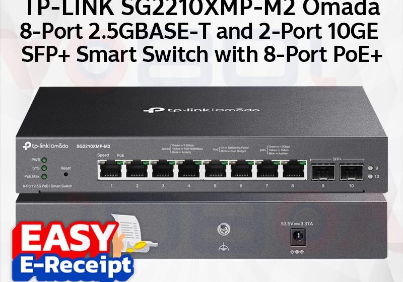 ภาพสินค้า TP-LINK SG2210XMP-M2 Omada 8-Port 2.5G 2-Port 10GE SFP+ Smart Switch PoE+ 160W ประกันศูนย์ ร้าน 108OA Online Shop