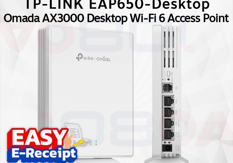 ภาพสินค้า TP-LINK EAP650-Desktop V1.2 แบบตั้งโต๊ะ ฟรี Adapter AX3000 Wi-Fi 6 Access Point PoE ประกันLT ร้าน 108OA Online Shop