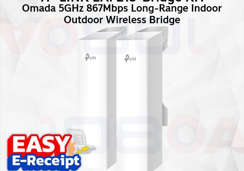 ภาพสินค้า TP-Link EAP215-Bridge KIT V3.2 ฟรี PoE Adapter Omada ชุดบริดจ์ไร้สาย 867 Mbps 5 กม. IP65 Outdoor ร้าน 108OA Online Shop