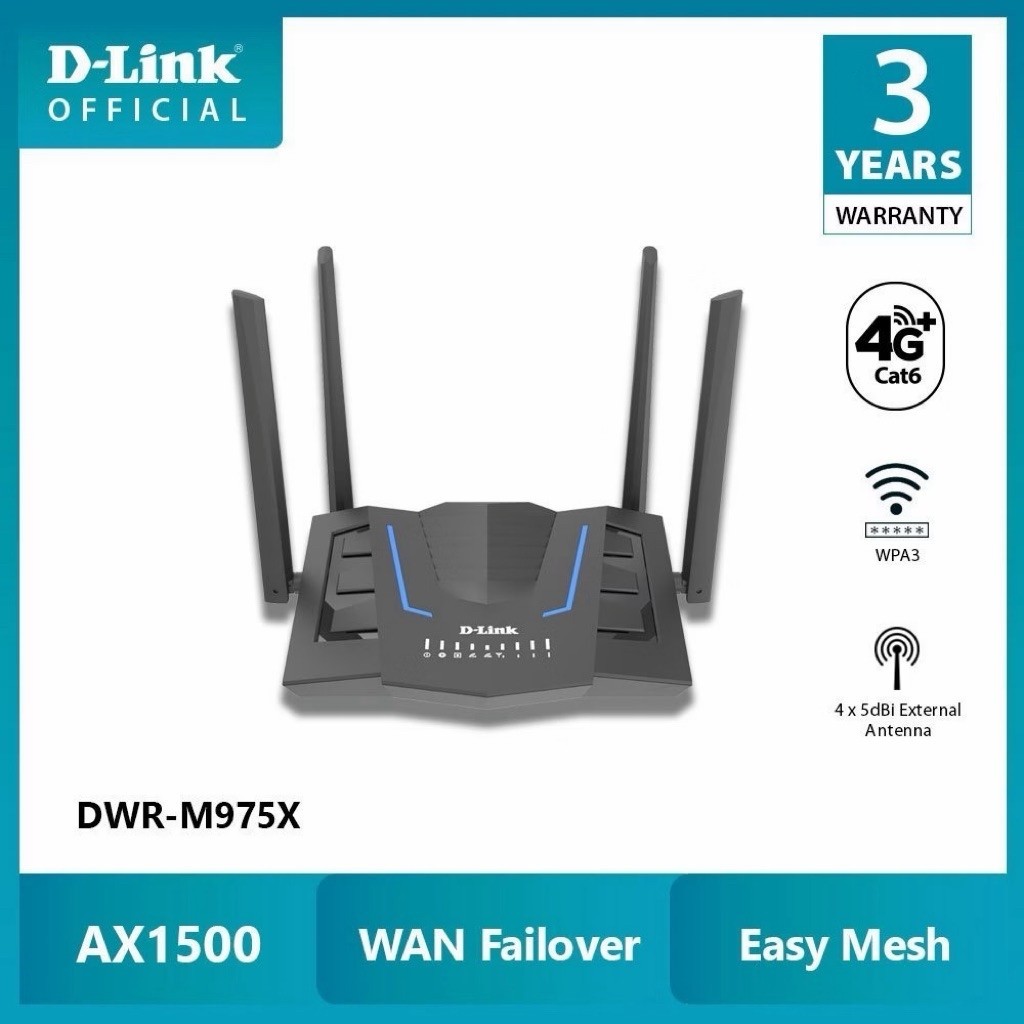 รีวิว D-LINK DWR-M975X เร้าเตอร์ใส่ซิม 4G+ LTE Cat 6 Wi-Fi 6 AX1500 Gigabit Mobile Router ของแท้