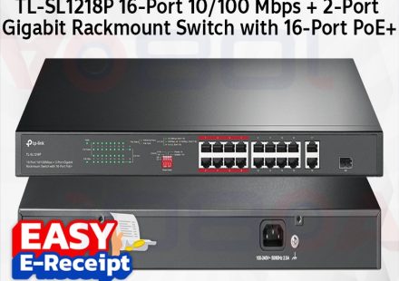 ภาพสินค้า TP-Link TL-SL1218P 16-Port 10/100 Mbps 2-Port Gigabit Rackmount Switch PoE+ ร้าน 108OA Online Shop