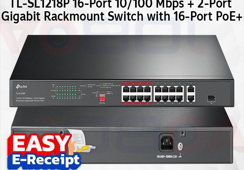 ภาพสินค้า TP-Link TL-SL1218P 16-Port 10/100 Mbps 2-Port Gigabit Rackmount Switch PoE+ ร้าน 108OA Online Shop