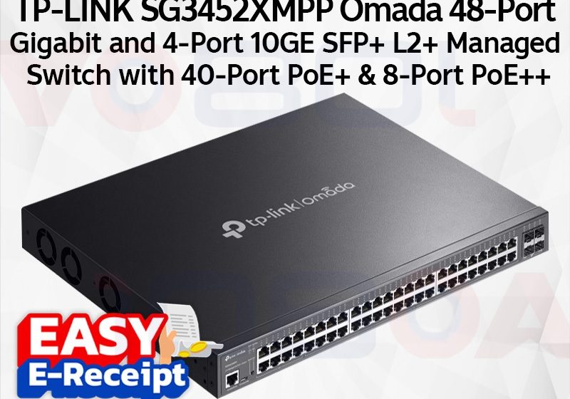 ภาพสินค้า TP-LINK SG3452XMPP Omada 48-Port Gigabit and 4-Port 10GE SFP+ L2+ Managed Switch with 40-Port PoE+ & 8-Port PoE++ ร้าน 108OA Online Shop