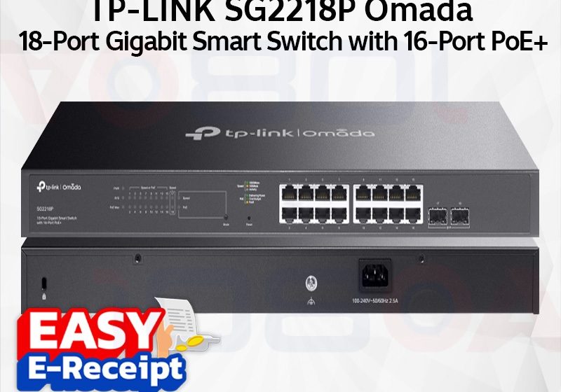 ภาพสินค้า TP-LINK SG2218P (TL-SG2218P) Omada 18-Port L2+ 2 SFP with 16G PoE+ 150W Gigabit Smart Switch ร้าน 108OA Online Shop