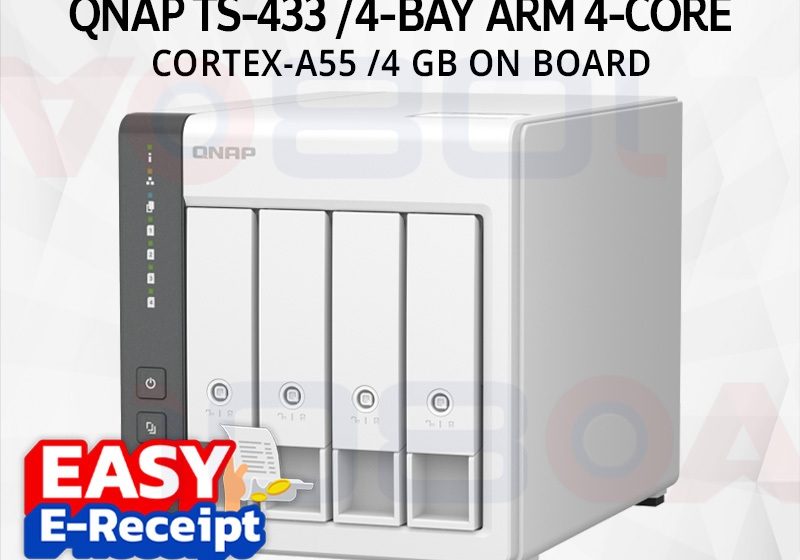 ภาพสินค้า QNAP TS-433-4G NAS 4-bay ARM 4C 2.0GHz SATA 4GBRAM อุปกรณ์จัดเก็บข้อมูลบนเครือข่าย ร้าน 108OA Online Shop