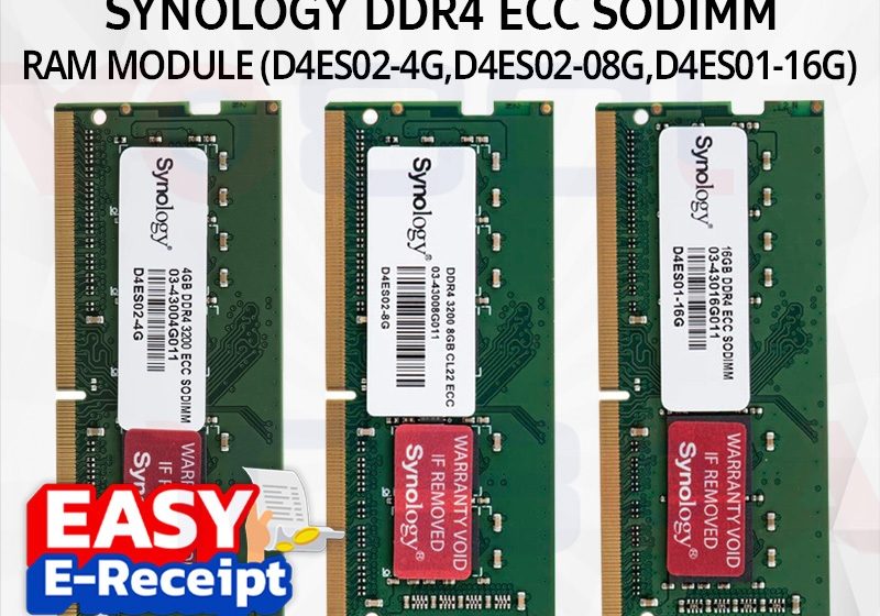 ภาพสินค้า Synology DDR4 ECC SODIMM 3200MHz RAM D4ES01 D4ES02 D4ES03 D4ES04 D4NS01 ประกันศูนย์ 5 ปี ร้าน 108OA Online Shop