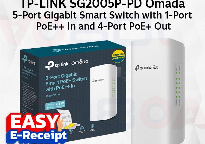 ภาพสินค้า TP-LINK SG2005P-PD Omada 5-Port Gigabit Smart Switch with 1-Port PoE++ In and 4-Port PoE+ Out ร้าน 108OA Online Shop