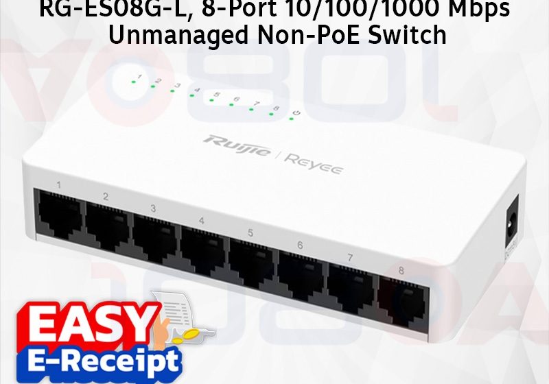 ภาพสินค้า Ruijie Reyee RG-ES08G-L, 8-Port 10/100/1000 Mbps Unmanaged Non-PoE Switch ประกันศูนย์ 3 ปี ส่งด่วน ร้าน 108OA Online Shop
