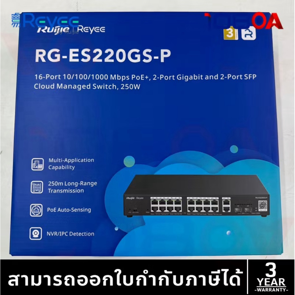 รีวิว RG-ES220GS-LP / RG-ES220GS-P V2 Ruijie Reyee 20-Gigabit Port Smart Cloud Managed PoE Switch