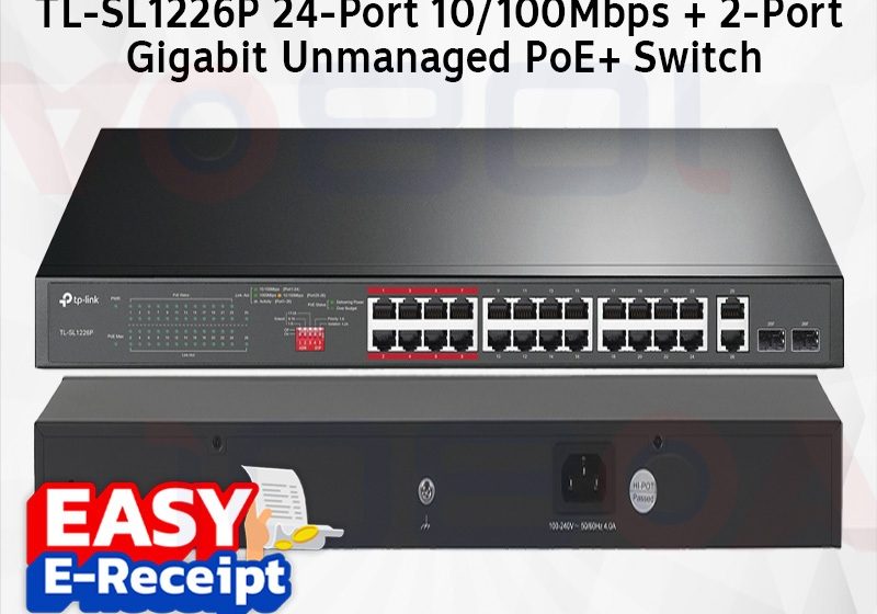 ภาพสินค้า TP-Link TL-SL1226P 24-Port 10/100Mbps 2-Port Gigabit Unmanaged PoE+ Switch ประกันศูนย์ Lifetime ร้าน 108OA Online Shop
