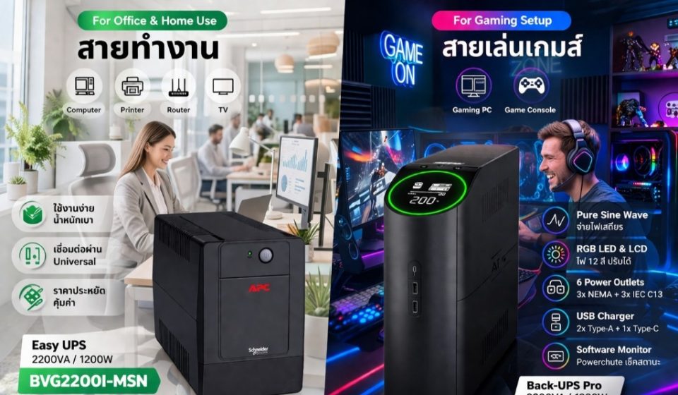 ภาพสินค้า APC BVG2200I-MSN / BGM2200B-MSX 2200VA UPS Tower 230V Outlets Office Working Gaming Pure Sine Wave ร้าน 108OA Online Shop