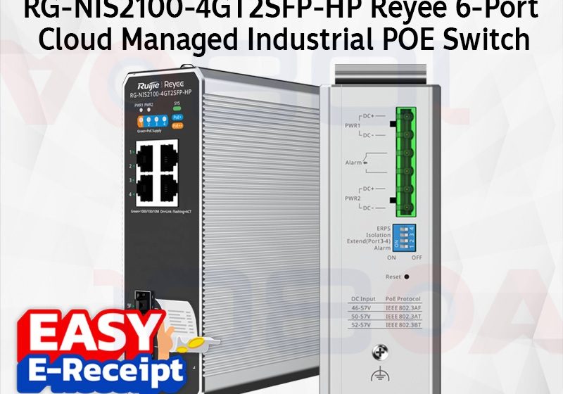 ภาพสินค้า Ruijie Reyee RG-NIS2100-4GT2SFP-HP Adapter RG-NIS-PA120-54 Industrial Managed POE Switch ประกัน5ปี ร้าน 108OA Online Shop