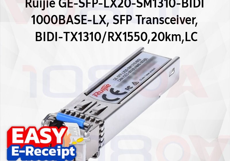 ภาพสินค้า Ruijie Reyee GE-SFP-LX20-SM1310-BIDI SFP BiDi 1Gbps Single Mode ระยะ 20KM ประสิทธิภาพสูง ร้าน 108OA Online Shop