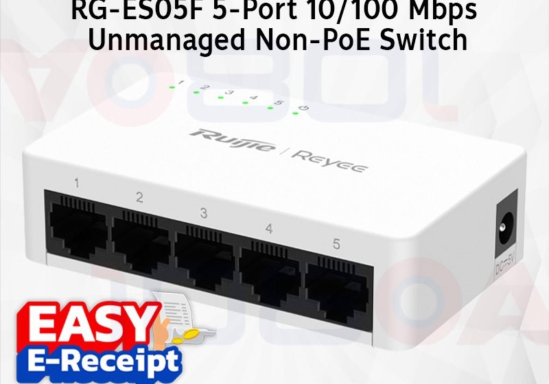 ภาพสินค้า Ruijie Reyee RG-ES05F, 5-Port 10/100 Mbps Unmanaged Non-PoE Switch ประกันศูนย์ 3 ปี ส่งด่วน สั่งเลย ร้าน 108OA Online Shop