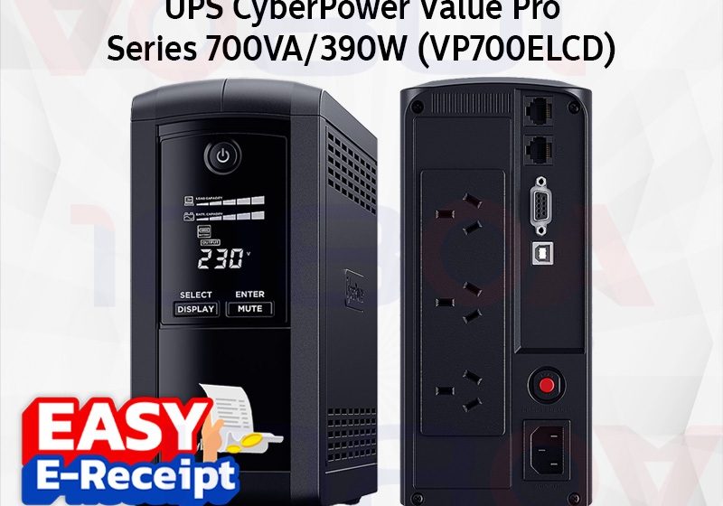 ภาพสินค้า CyberPower VP700E / VP1000E LCD 700VA/390Watt Tower UPS Line Interactive ประกันศูนย์ 2 ปี Onsite ร้าน 108OA Online Shop