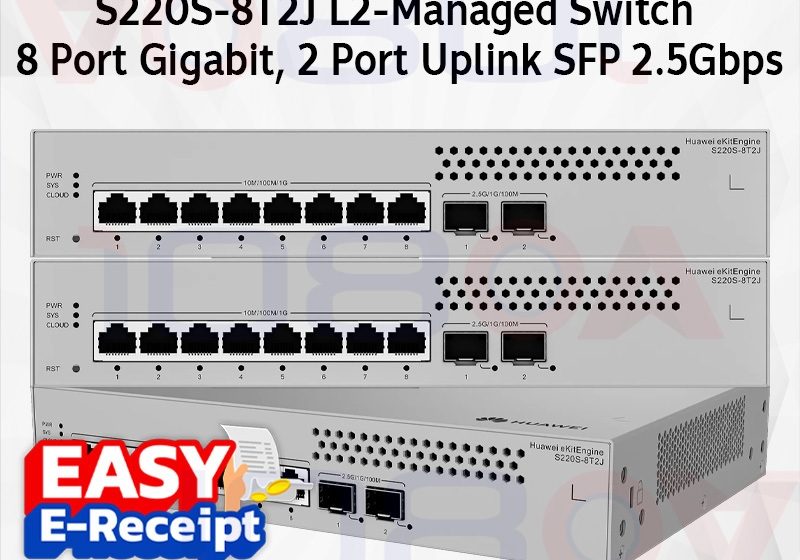 ภาพสินค้า HUAWEI S220S-8T2J | L2 Managed Switch | 8 Port Gigabit + 2 SFP | Fanless | Cloud Managed ร้าน 108OA Online Shop