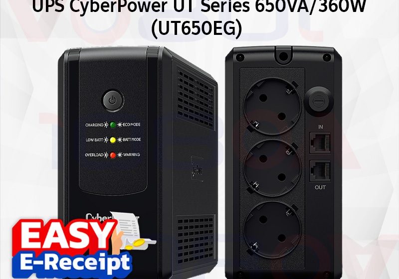 ภาพสินค้า CyberPower UT650EG 650VA/360W TOWER UPS Line Interactive เครื่องสำรองไฟฟ้า ประกันศูนย์ 2 ปี ร้าน 108OA Online Shop