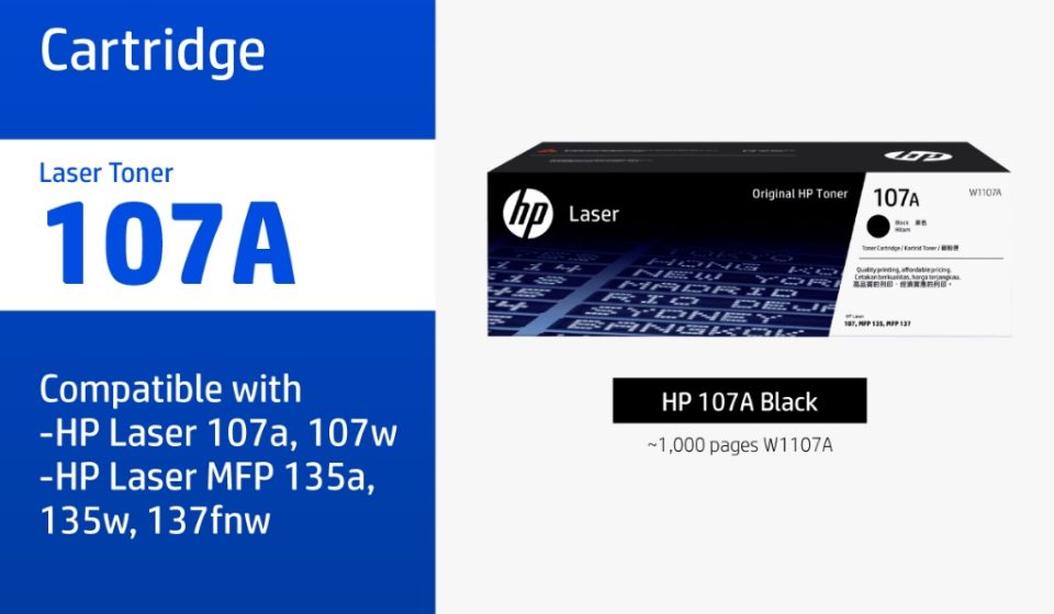 ภาพสินค้า ตลับหมึกHP 107A หมึกปริ้นเตอร์เลเซอร์ สีดำ Original LaserJet Toner Cartridge HP แท้