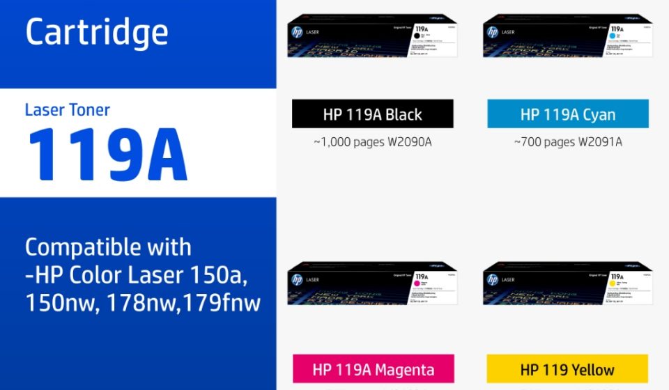 ภาพสินค้า HP 119A Original LaserJet Toner Cartridge | ตลับหมึกเลเซอร์ สี / สีดำ HP แท้