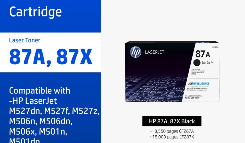 ภาพสินค้า ตลับหมึกHP 87A / 87X | หมึกปริ้นเตอร์เลเซอร์ สีดำ Original LaserJet Toner Cartridge HP แท้