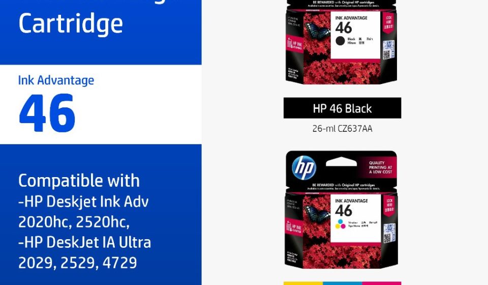 ภาพสินค้า HP 46 Black/Tri-Color (ตลับหมึกสี/สีดำ) Original Ink Advantage Cartridge HP แท้