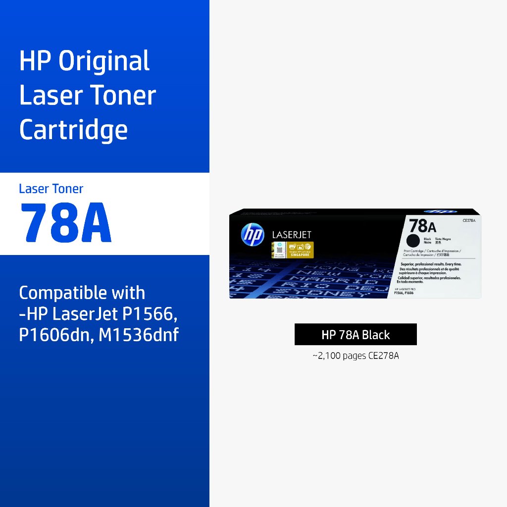 ตลับหมึกHP 78A | หมึกปริ้นเตอร์เลเซอร์ สีดำ Original LaserJet Toner Cartridge HP Flagship Store