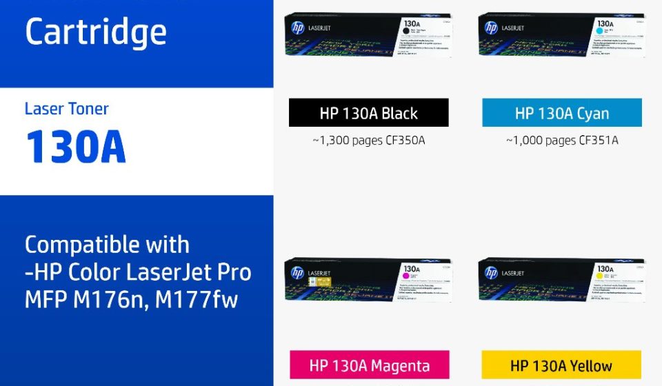 ภาพสินค้า HP 130A | หมึกปริ้นเตอร์เลเซอร์ สี / สีดำ Original LaserJet Toner Cartridge HP แท้