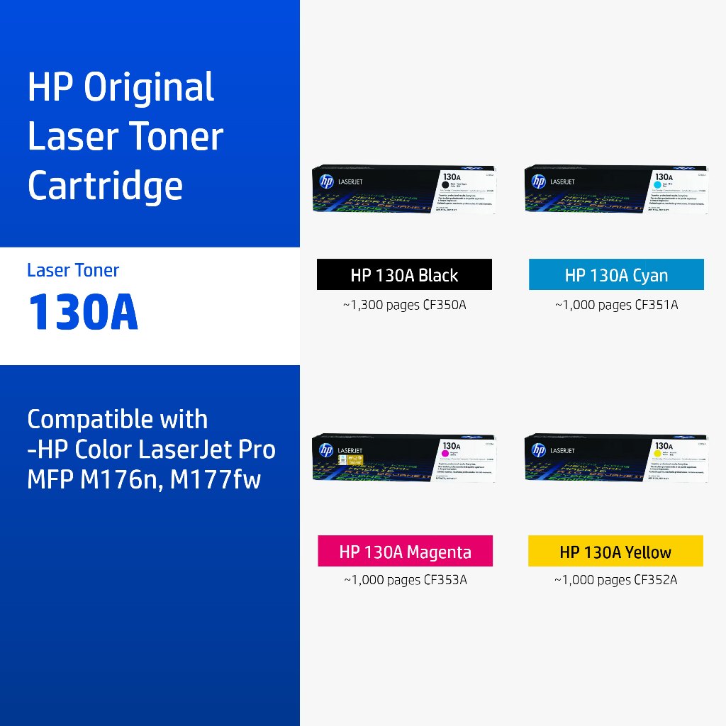 HP 130A | หมึกปริ้นเตอร์เลเซอร์ สี / สีดำ Original LaserJet Toner Cartridge HP Flagship Store