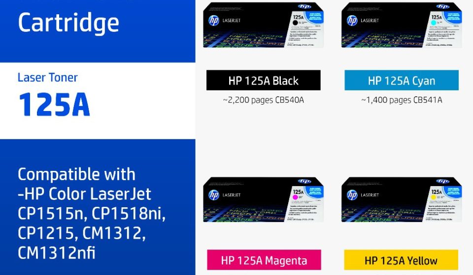 ภาพสินค้า ตลับหมึกHP 125A | หมึกปริ้นเตอร์เลเซอร์ สี / สีดำ Original LaserJet Toner Cartridge HP แท้