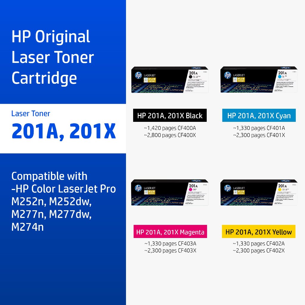 HP 201A / 201X Original LaserJet Toner Cartridge | ตลับหมึกเลเซอร์ สี / สีดำ HP Flagship Store