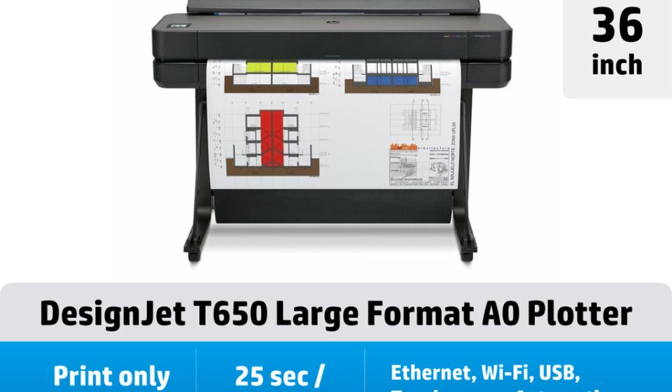 ภาพสินค้า HP DesignJet T650 24/36inch [2025 Edtion] Large Format A1 Plotter Printer HP แท้
