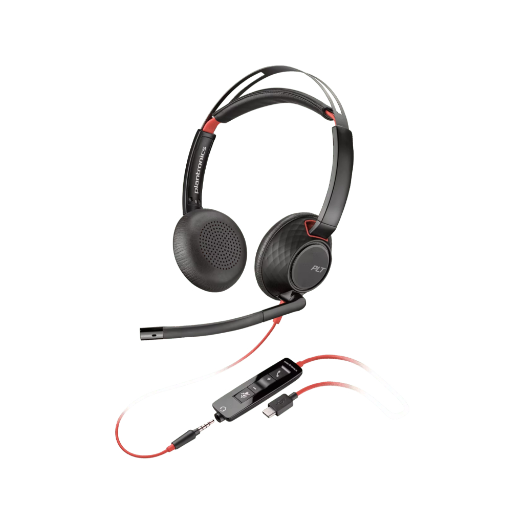 Poly Blackwire 5220 Stereo USB-C Headset +3.5mm Plug +USB-C/A Adapter HP Flagship Store