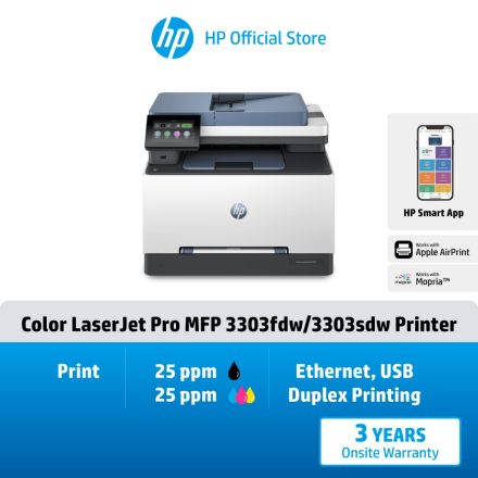 ภาพสินค้า HP Color LaserJet Pro MFP 3303fdw / 3303sdw / 3303fdn Printer HP แท้