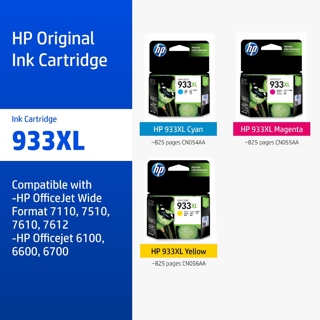 ตลับหมึกHP 933XL Tri-Color ( สี ) Original Ink Advantage Cartridge HP Flagship Store