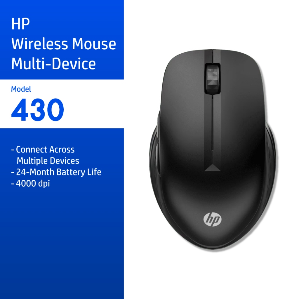 HP 430 Multi-Device Wireless Mouse | เม้าไร้สาย 4,000 DPI เชื่อมต่อหลายเครื่อง แบตนานสุด 24 เดือน HP Flagship Store