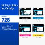 ภาพสินค้า HP 728 / 728B Black/Tri-Color (ตลับหมึกสี/สีดำ) DesignJet Ink Cartridge HP แท้