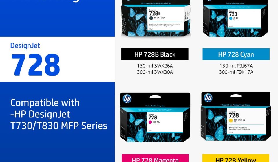 ภาพสินค้า HP 728 / 728B Black/Tri-Color (ตลับหมึกสี/สีดำ) DesignJet Ink Cartridge HP แท้