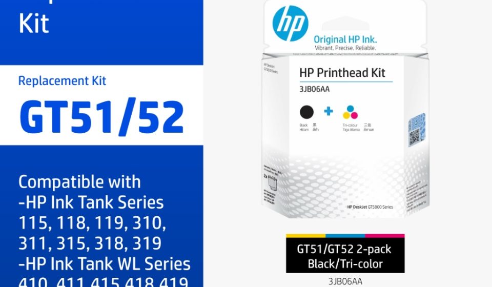ภาพสินค้า หัวพิมพ์ HP GT51 GT52 2-pack Black/ Tri-color Printhead Replacement Kit HP แท้