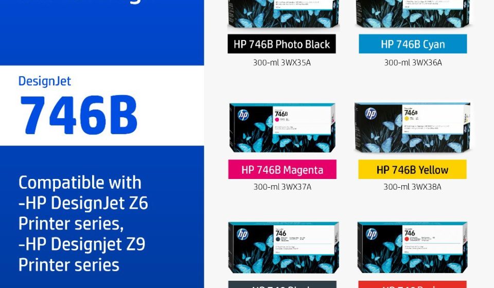 ภาพสินค้า HP 746B Black/Tri-Color (ตลับหมึกสี/สีดำ) DesignJet Ink Cartridge HP แท้