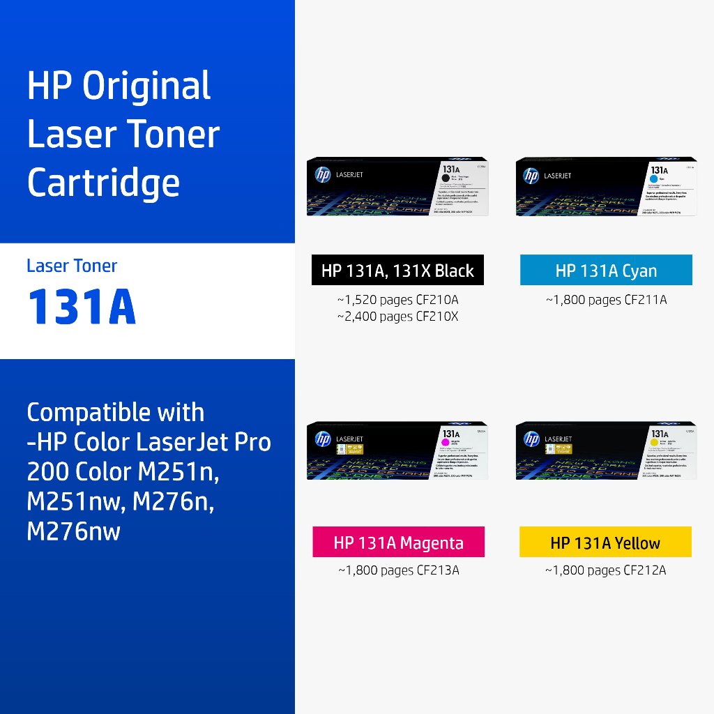 ตลับหมึกHP 131A / 131X | หมึกปริ้นเตอร์เลเซอร์ สี / สีดำ Original LaserJet Toner Cartridge HP Flagship Store