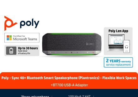 ภาพสินค้า Poly Sync 40+ Microsoft Teams Certified USB-A USB-C Speakerphone +BT700 USB-A Adapter HP แท้