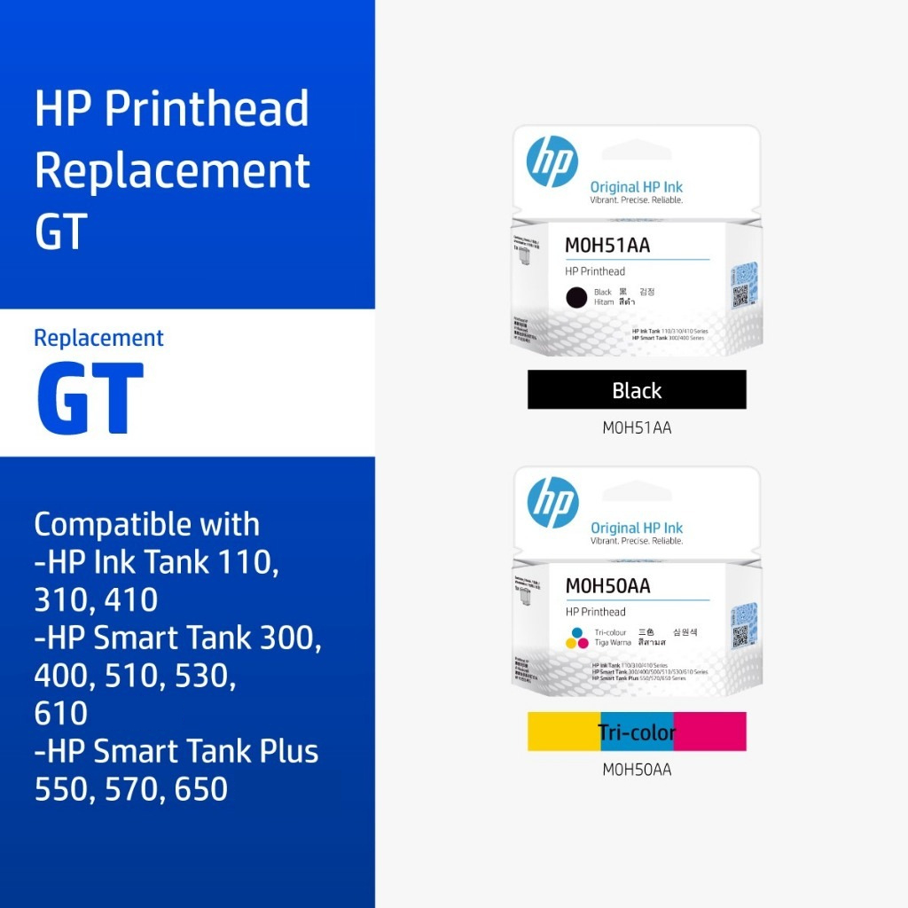 หัวพิมพ์ HP M0H50A / M0H51A สี / สีดำ Replacement GT Printhead HP Flagship Store