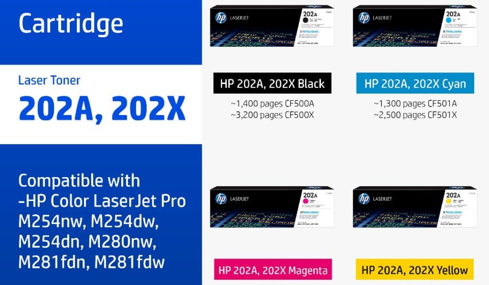 ภาพสินค้า HP 202A / 202X Original LaserJet Toner Cartridge | ตลับหมึกเลเซอร์ สี / สีดำ HP แท้