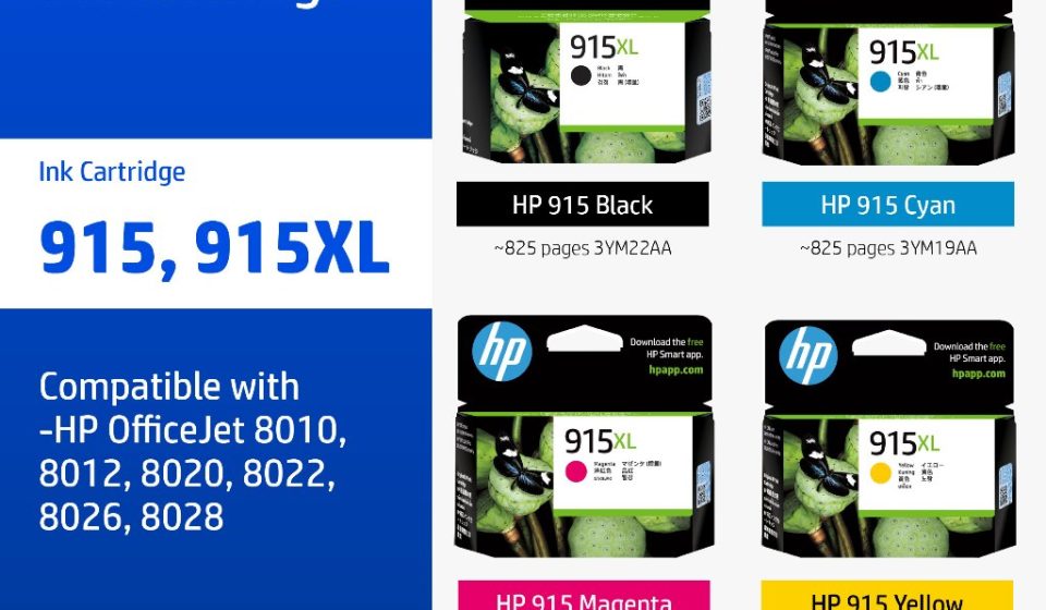 ภาพสินค้า ตลับหมึกHP 915XL | Black/Tri-Color ( สีดำ / สี ) Original Ink Advantage Cartridge HP แท้